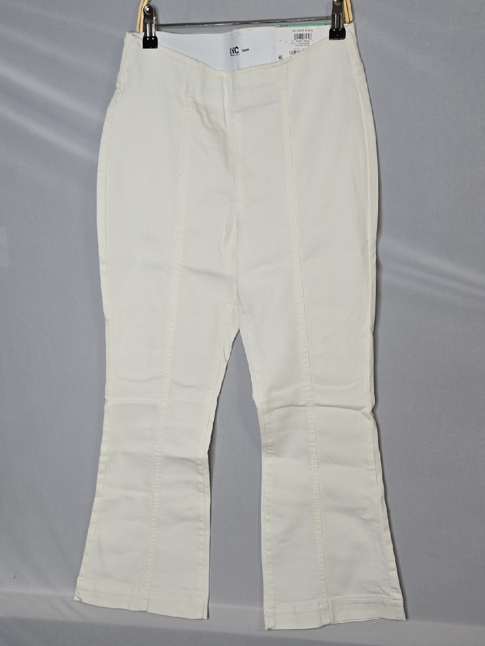 INC International Concepts Bright White Flared Crop High Rise Pants 8 NWImperfec